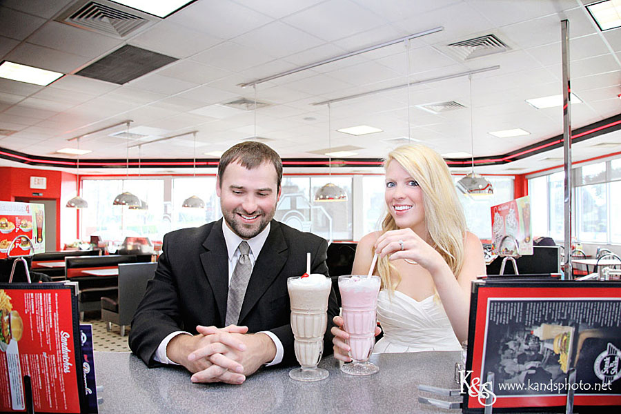 Dallas Wedding Photographers - Josh and Meredith's Day After Session at Steak and Shake Dallas Wedding Photographers - Josh and Meredith's Day After Session at Steak and Shake